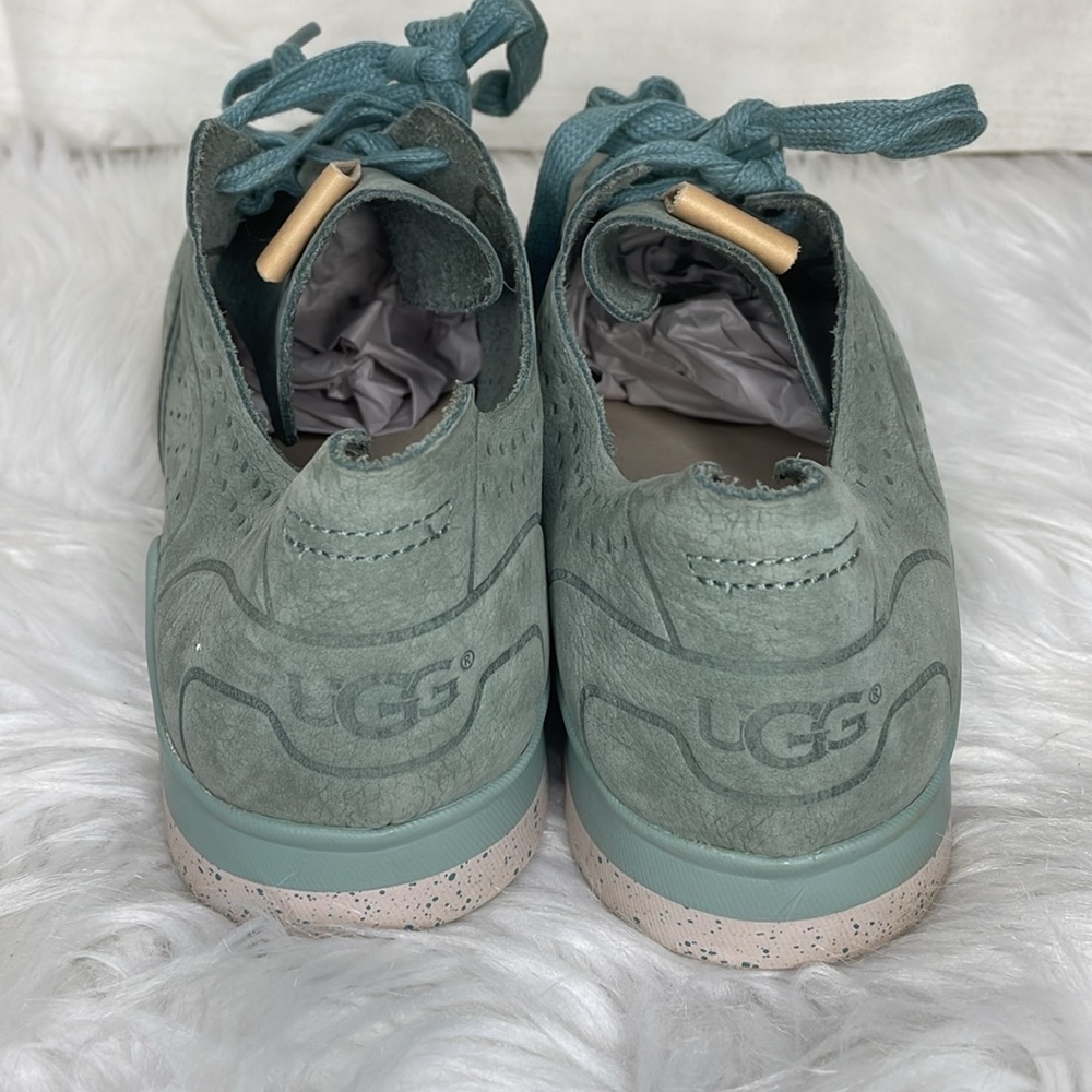 UGG Teal Green Perforated Leather Sneakers - Picture 4 of 9